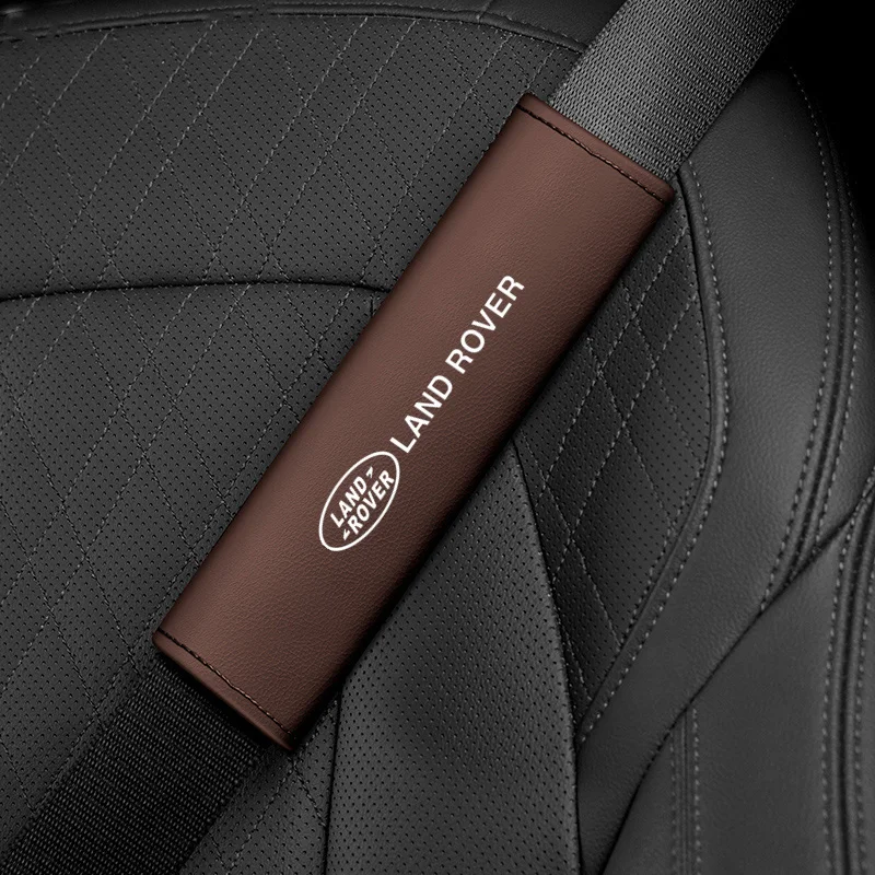 Car Interior Seat Belt Pads Leather Seatbelt Shoulder Cover For Land Rover Defender Freelander Discovery Range Rover Accessories - view 4