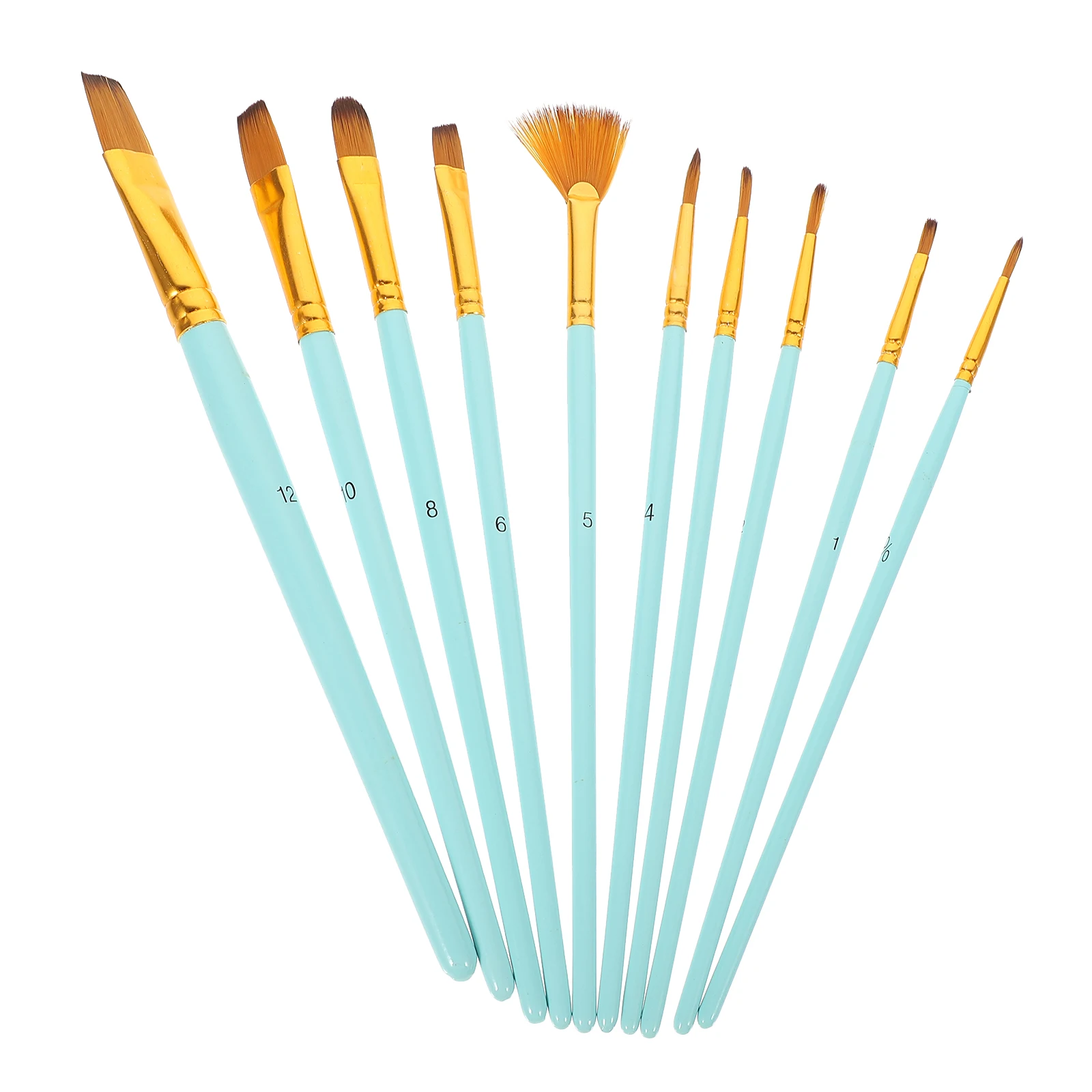 

10Pcs Nylon Hair Paint Brushes Professional Water Color Painting Brush Set for Acrylic Oil Gouache Painting Drawing Supplies