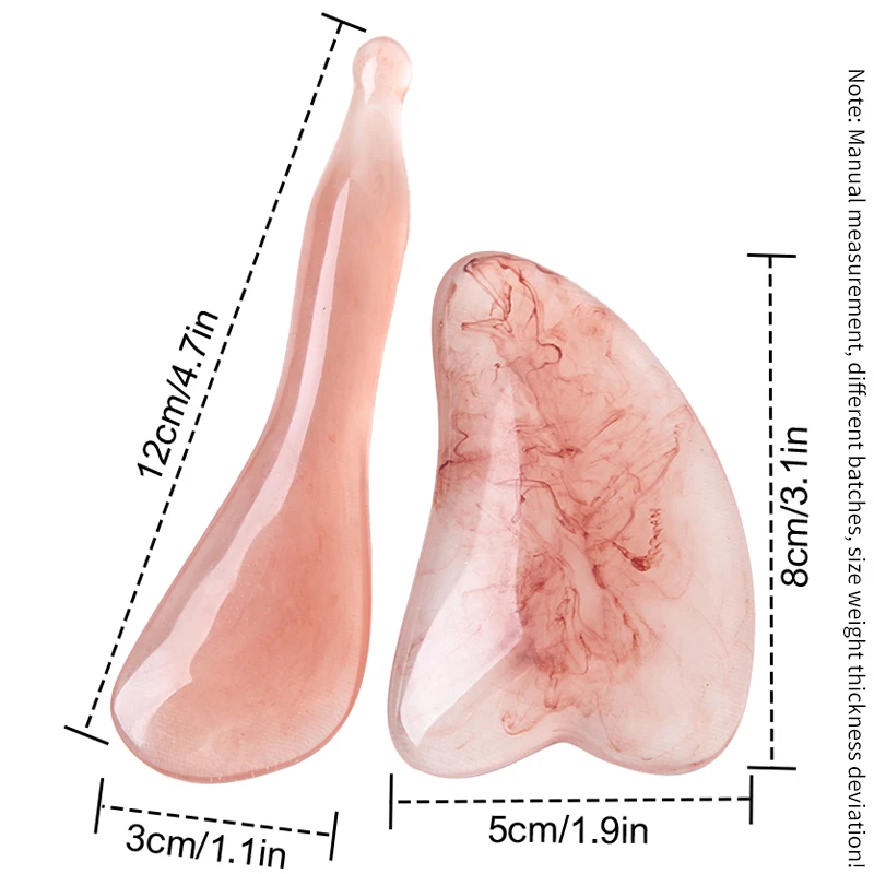 2pcs Resin Guasha Scraper Face Massager Eye Massage Stick Set Gua Sha Board Skincare Beauty Massage Cosmetics Tool