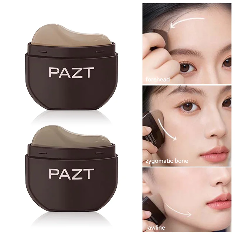 Brocha para contorno facial, con colores vivos y naturales, para contorno simple y corrección de la línea del cabello.