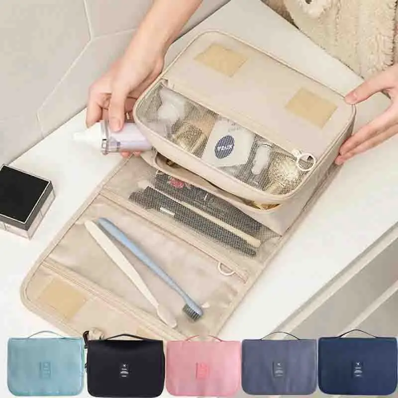 

1-2PCS Large Capacity Foldable Toiletry Bag Makeup Bag Portable Organizing Bag Minimalist Style Travel Waterproof Storage Bag