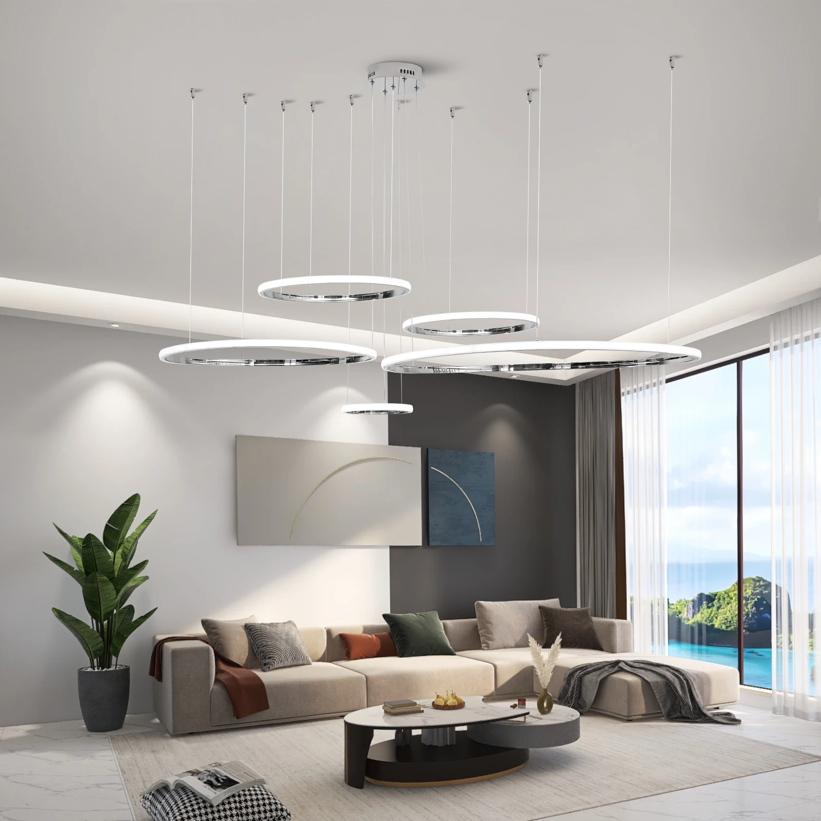 Moderno LED Luzes Pingente, Lâmpada Pendurada, Cromado Ou Banhado A Ouro, Sala De Jantar, Decoração Da Sala De Estar, Cozinha, 110-240V