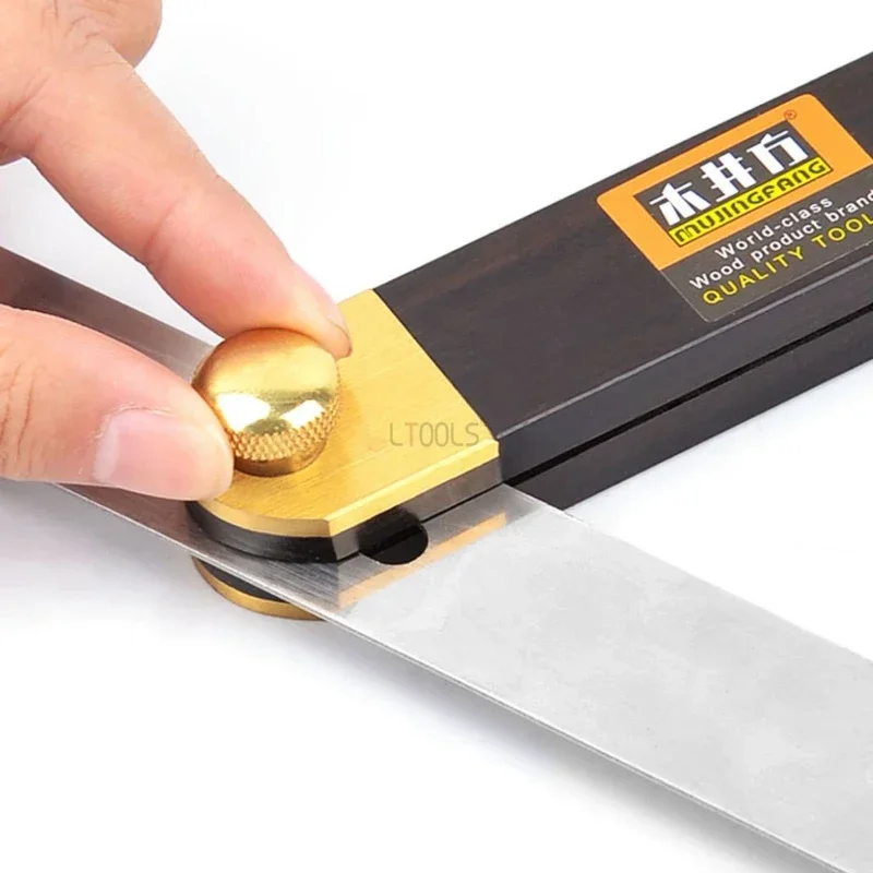 Маркировочная линейка для деревообработки, регулируемые угловые калибры, квадратная скользящая Т-образная фаска с деревянной ручкой из черного дерева, инструмент для измерения уровня