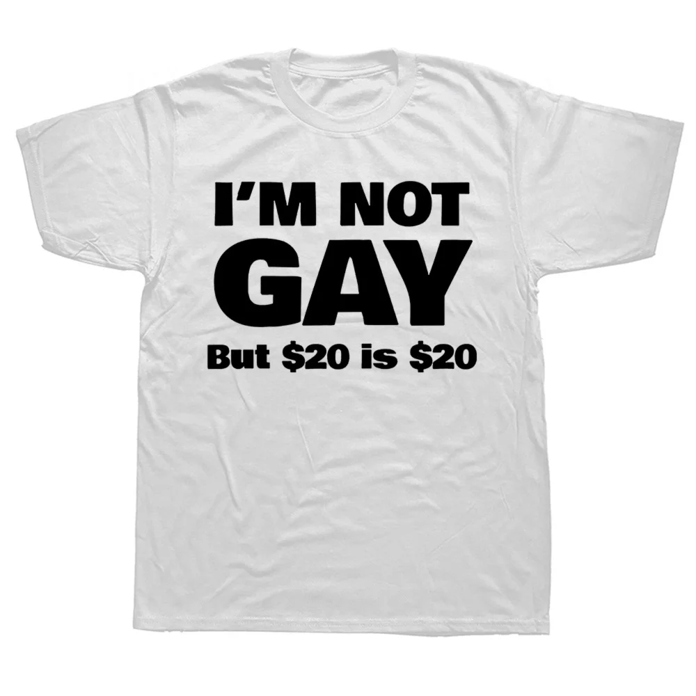Grappig Ik ben Niet Homo Maar 20 Is 20 T-shirts Katoen Streetwear Korte Mouw Lesbische Gay Pride Verjaardagen Party geschenken T-shirts Mannen
