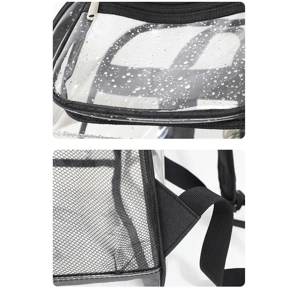 Casual Large Capacity Transparent Backpack Zipper Portable Students School Bag Waterproof Knapsack Outdoor Sport Bag Travel