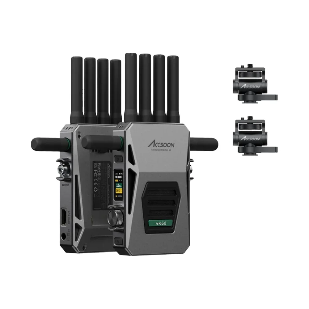 NEW Accsoon Cineview Master 4K Wireless Video Transmission Transmitter Receiver 2.4+5Ghz+6GHz Tri-Band 25ms Latency 8202ft Range