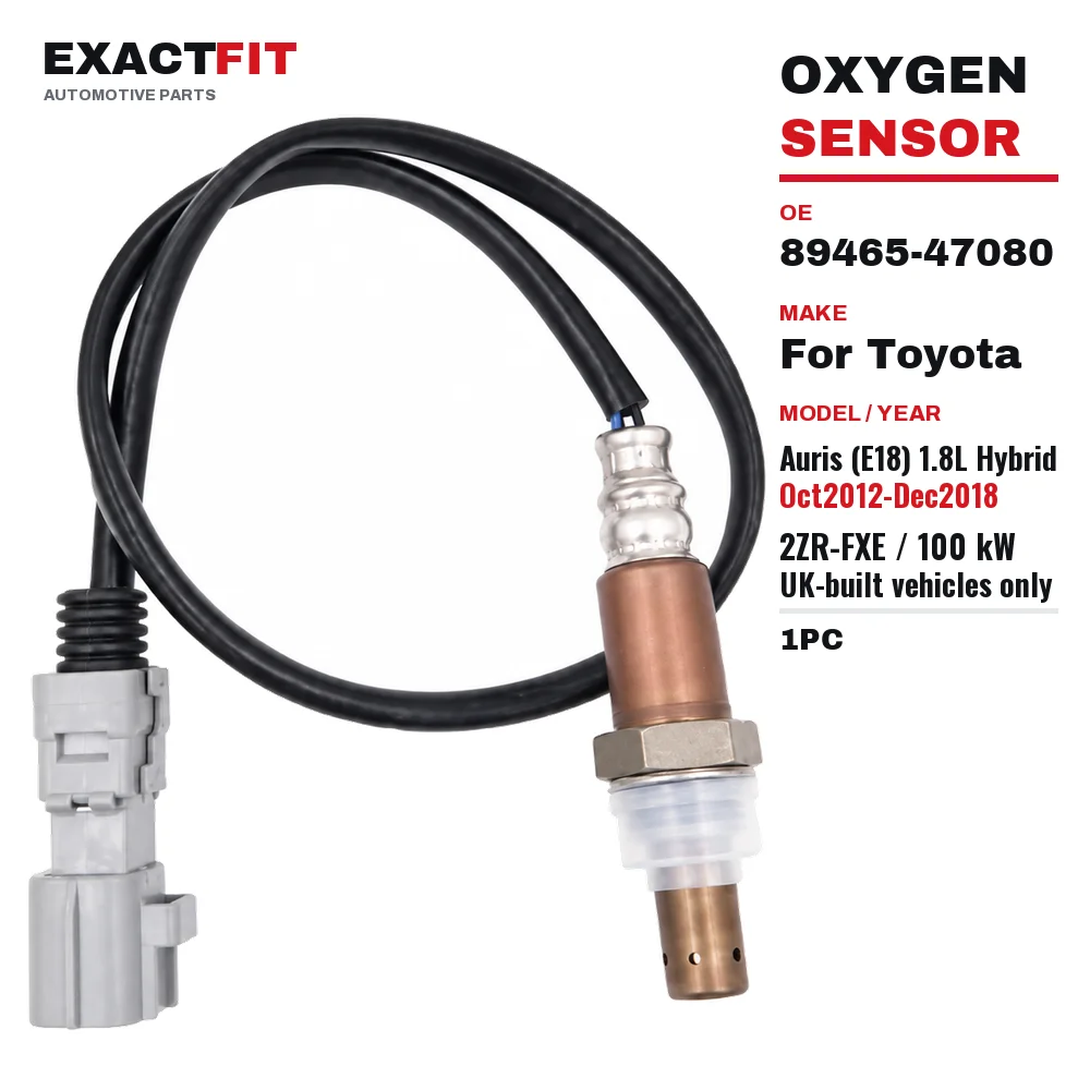 89465-47080 DOX-0622 Oxygen O2 Sensor for Toyota Auris E18 1.8L Hybrid 2ZR-FXE 100kW Oct2012-Dec2018 UK-Built After Catalyst