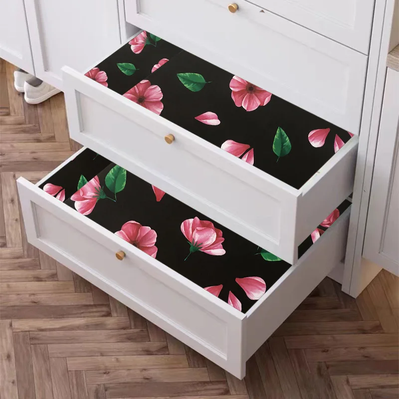 

Drawer Liner Floral Wallpaper Peel and Stick Flower Self Adhesive Wall Paper Roll Removable Contact Paper Wall Decoration