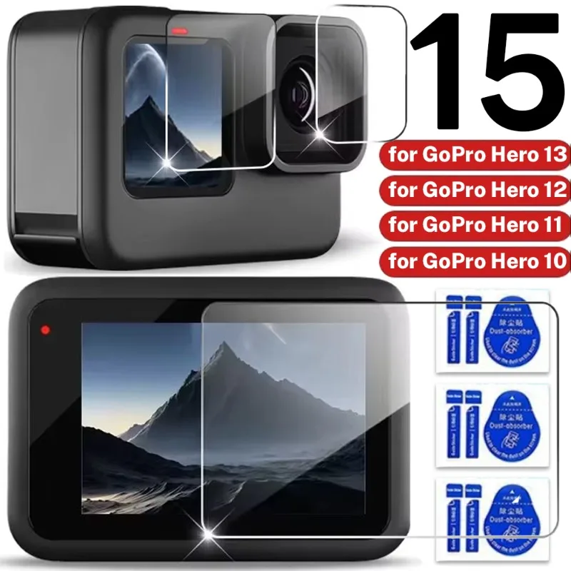 

9in1 Front Back Screen Protectors for GoPro Hero 13 12 11 Tempered Glass Camera Protectors Lens Film for GoPro 10 9 Accessories
