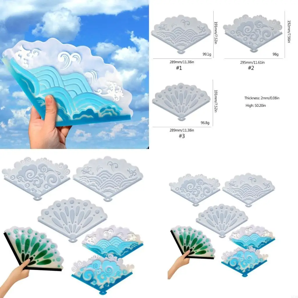 

DIY кристаллическая капля клей гипсовая форма морская волна благоприятное облако павлины веерная форма