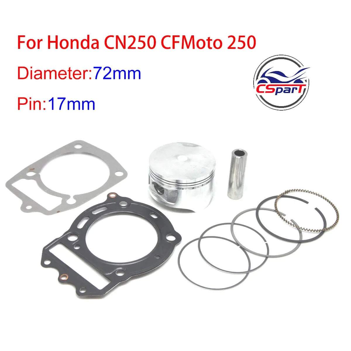 CF250 CF172 72MM Zestaw uszczelek pierścienia tłokowego do CFMOTO 250 250CC CH250 CN250 Jonway Kazuma Znen Kinload ATV Buggy Scooter Parts