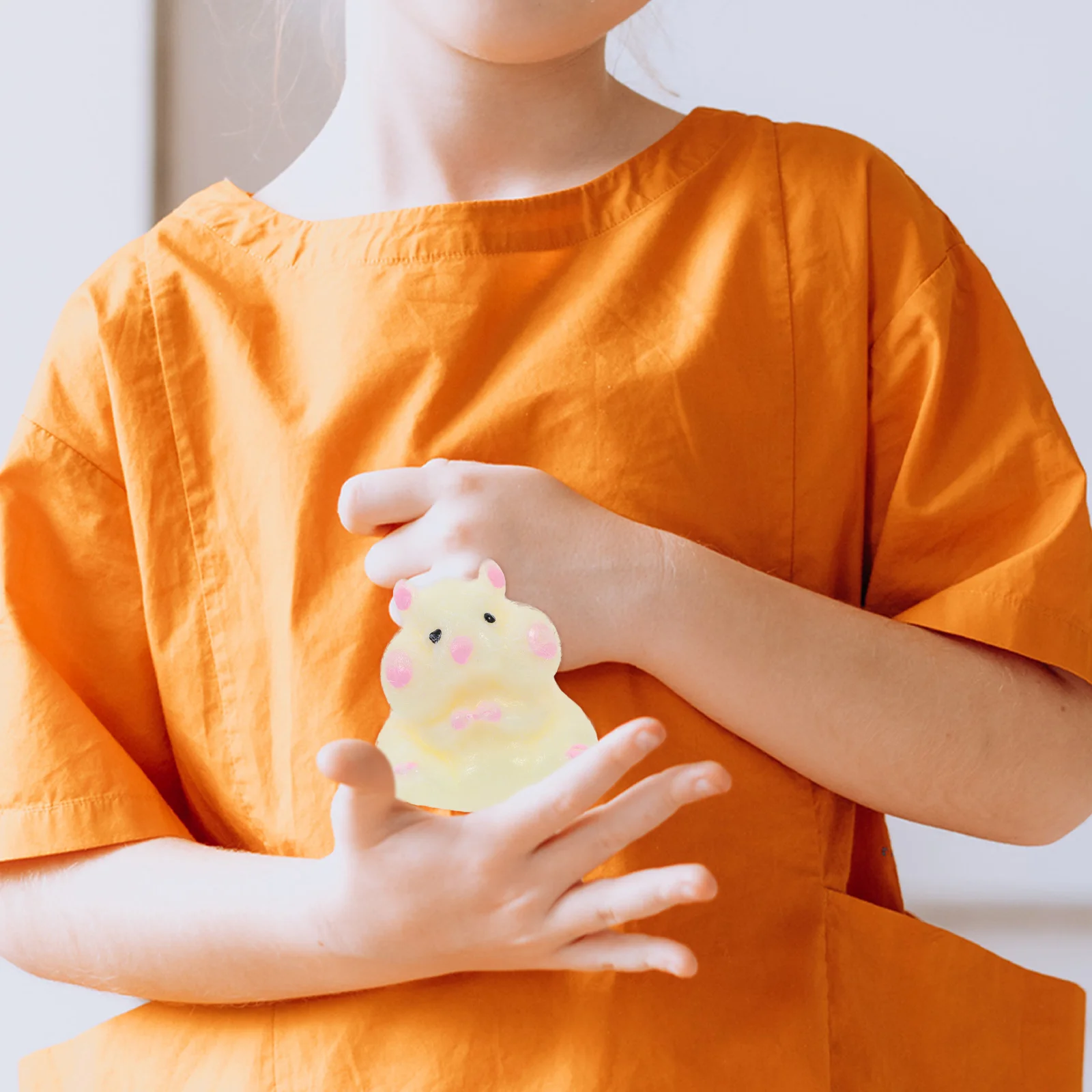 Jouets en forme de hamster Dummonopole pour enfants, souris à presser extensible compacte, main jaune souple, mentaires oriel, en forme d'adulte, bébé, ménage