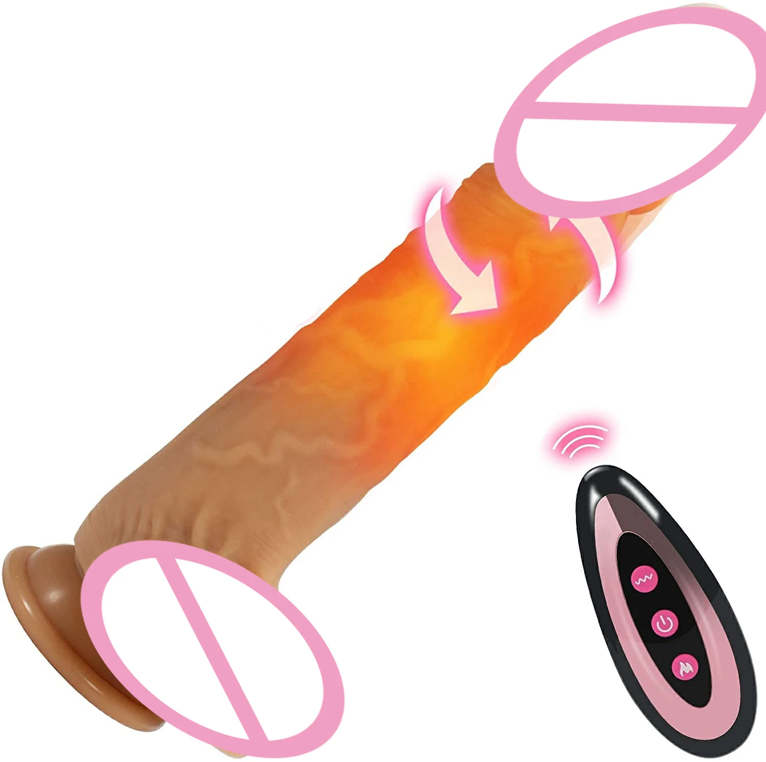AMI Adult Sex Toys Large Dildo Women's Masturbation Push-In Vibrator Lifelike Big Dick Vaginal and Anal Heated Electric Sex Toy
