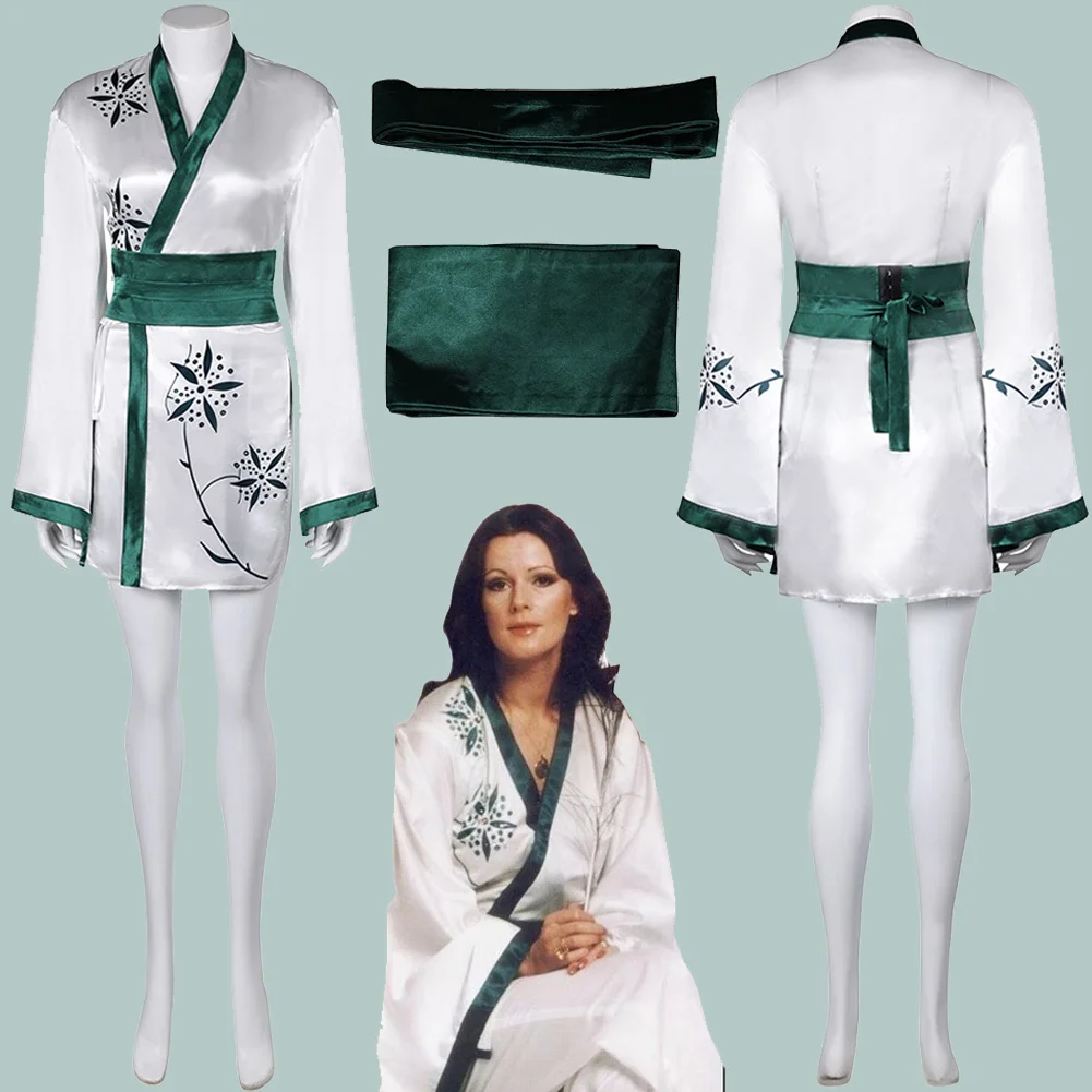 70s Rock Band Cosplay Costume Disguise Anni Agnetha Cosplay Fantasy Kimono Clothing Adult Women Roleplay Fantasia Outfits