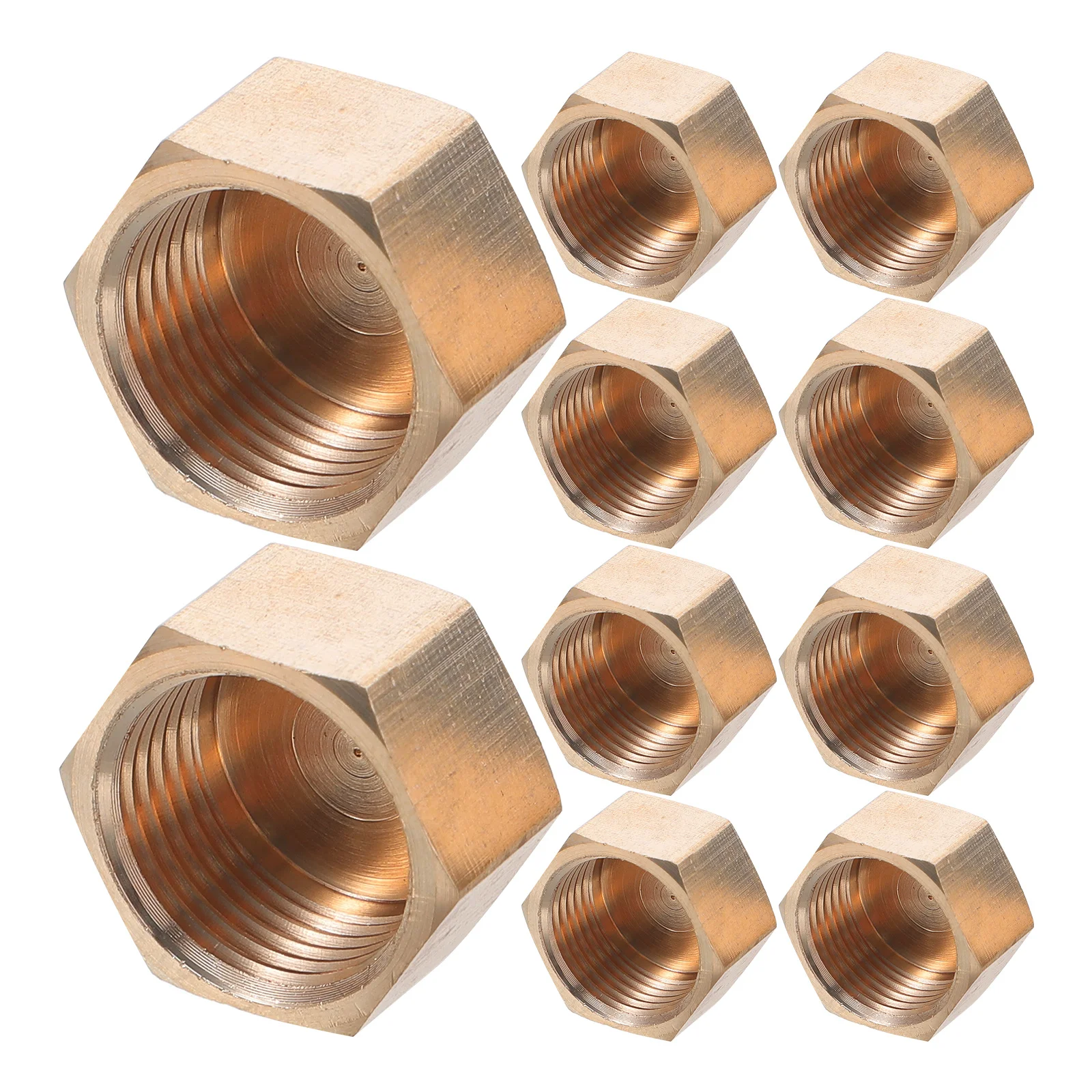 

10Pcs Brass Compression Caps 3 8 Female Threaded Pipe Plug Stop Valve Tube End Caps Pipe Fittings Socket Plugs
