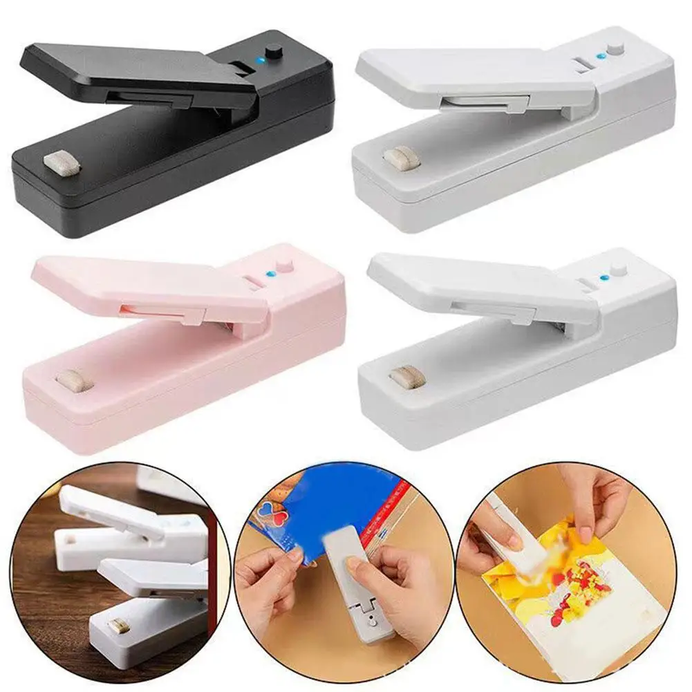 2 IN1 Mini Heat Bag Sealer Machine Heat Sealers Rechargeable Portable Sealer For Plastic Food Storage Kitchen Accessories R4H3