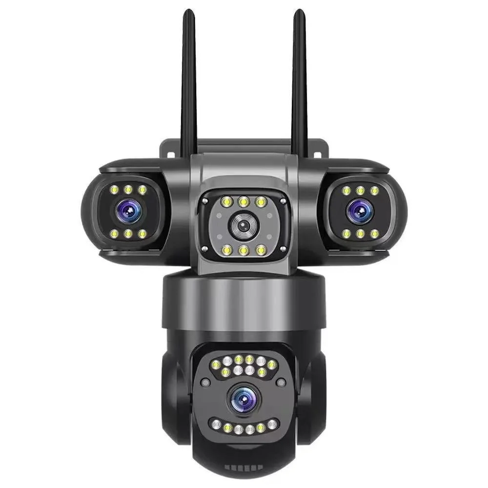 Caméra IP WiFi extérieure 12MP 6K à triple objectif et triple écran, étanche, vision nocturne, sécur