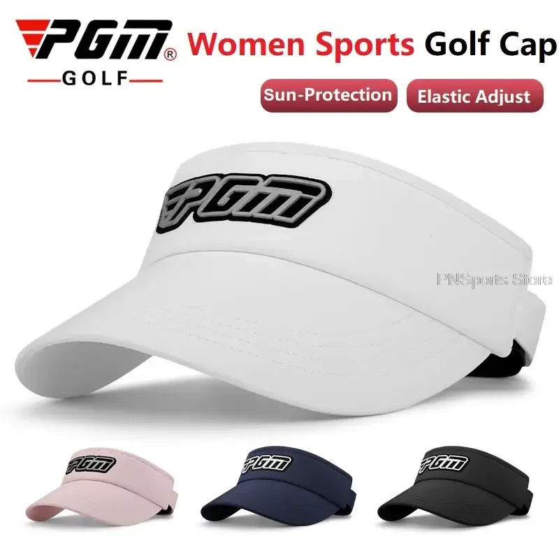 Pgm Golf Cap Women Summer Hat Breathable Mesh Sun Visor Anti-Uv Ladies Sunscreen Cap Adjustable 22Cm Widened Brim Baseball Hats