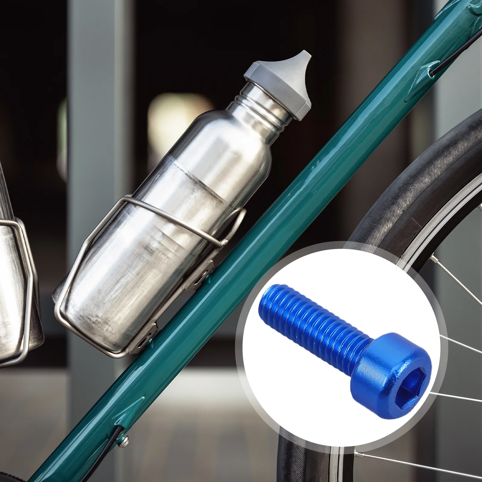 

4Pcs M5 15Mm Aluminum Alloy Bicycle Screws Blue Lightweight Bottle Cage Bolts Universal for Mountain Road Fixed Gear Folding