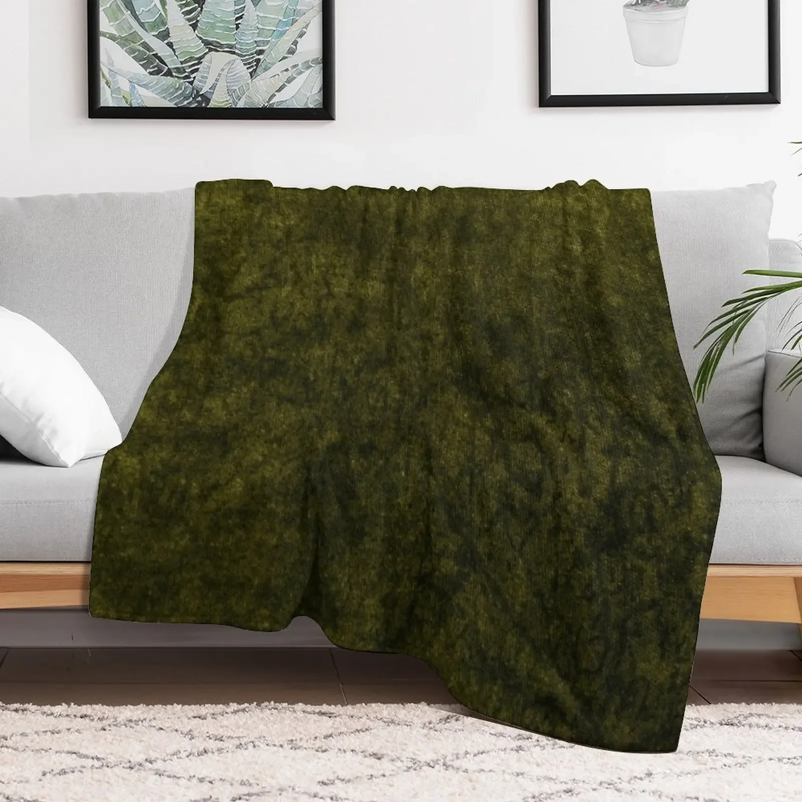 Olive Green Boudoir Velvet | Texture Throw Blanket Thin Giant Sofa Blankets