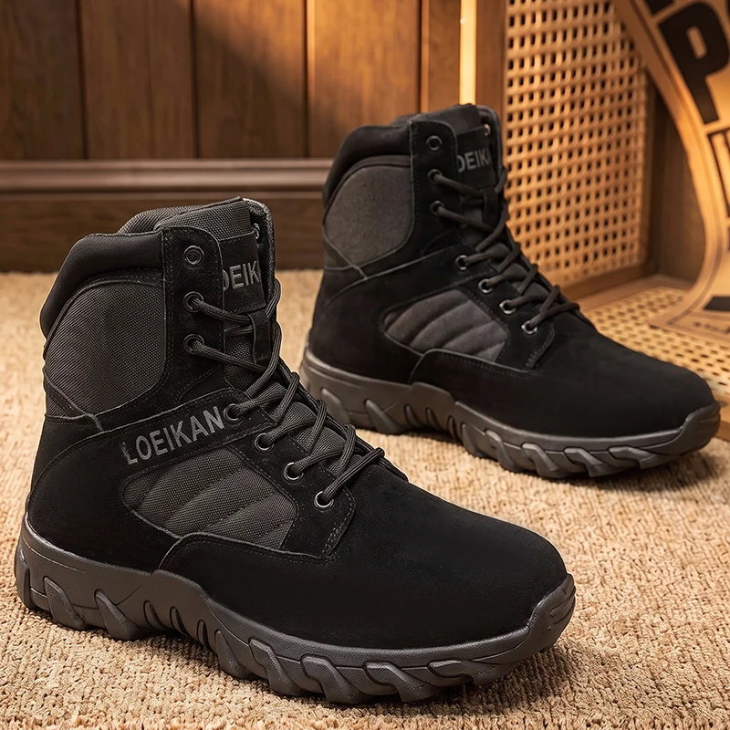 Taktische Stiefel für Herren, stoßdämpfend, rutschfest, hohe Schuhe für die Jagd, Trekking, tägliche Arbeit im Freien – Detail 10
