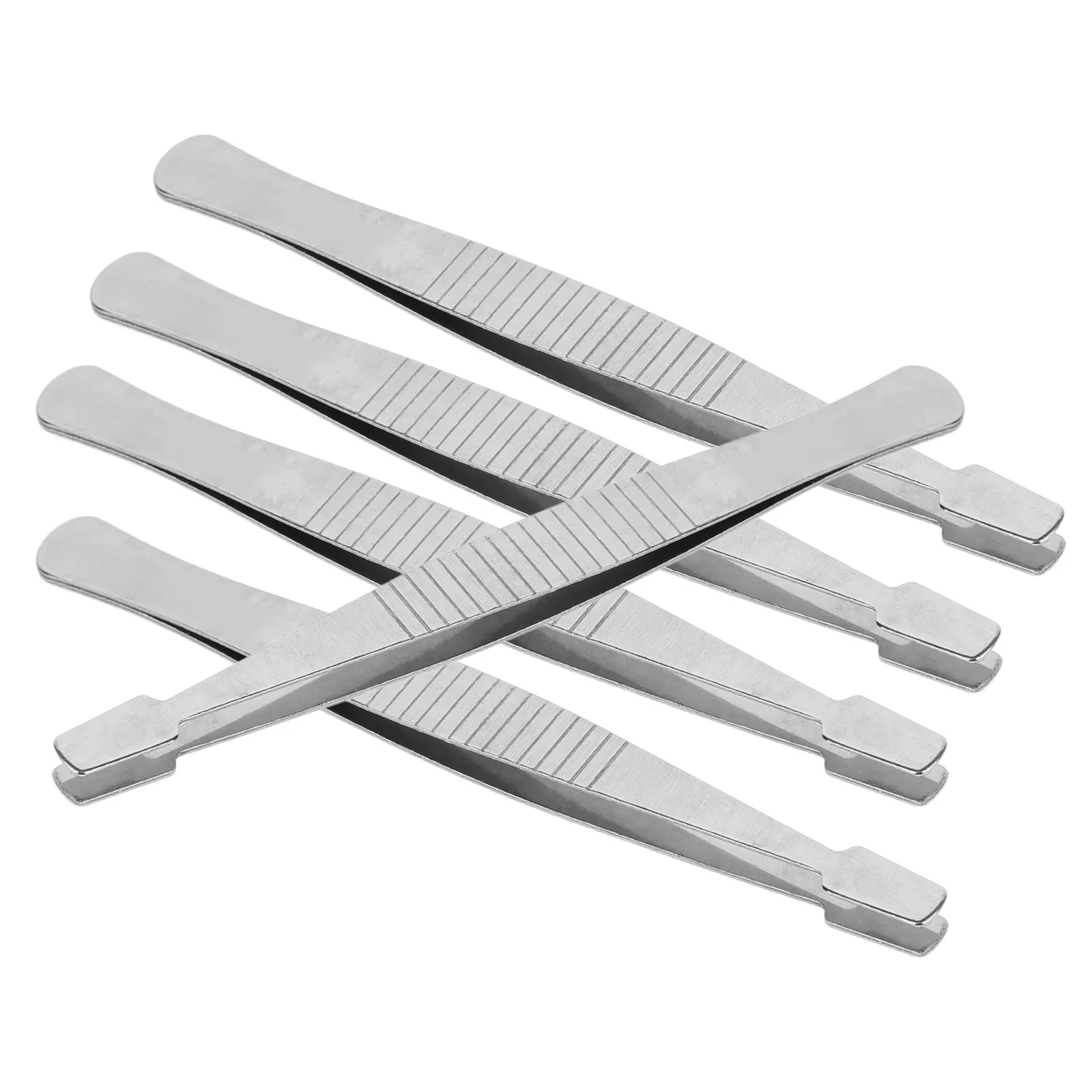 แหนบปลายกว้าง 5 ชิ้น ทำจากสแตนเลส สำหรับงานฝีมือ สะสม ภาพถ่าย เหรียญ เครื่องประดับ งานอดิเรก และงานละเอียด