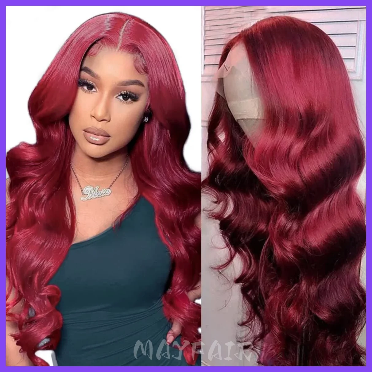 

Burgundy 99J HD Transparent Lace Frontal Wigs 13x4 Body Wave Lace Front Wig Brazilian Colored Human Hair Wigs for Women Glueless