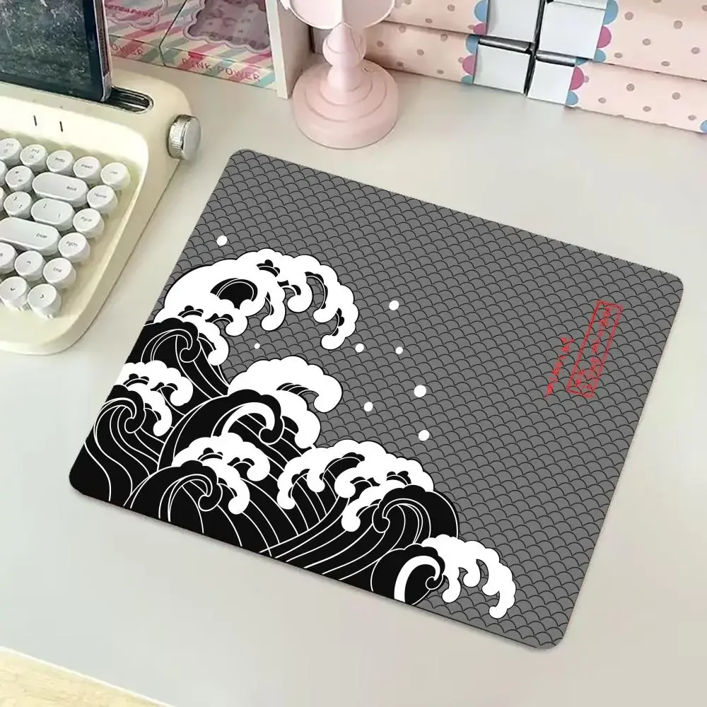 

Small Wave Series Gaming Control Mouse Pad Laptop Art Design Non-slip Square Deskmat Office Gamer Natural Rubber Carpet