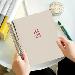 2025 Monthly Book Agenda Planner Notebooks Wear-resistant Portable Academic Multifunctional Notebook Monthly Calendar For