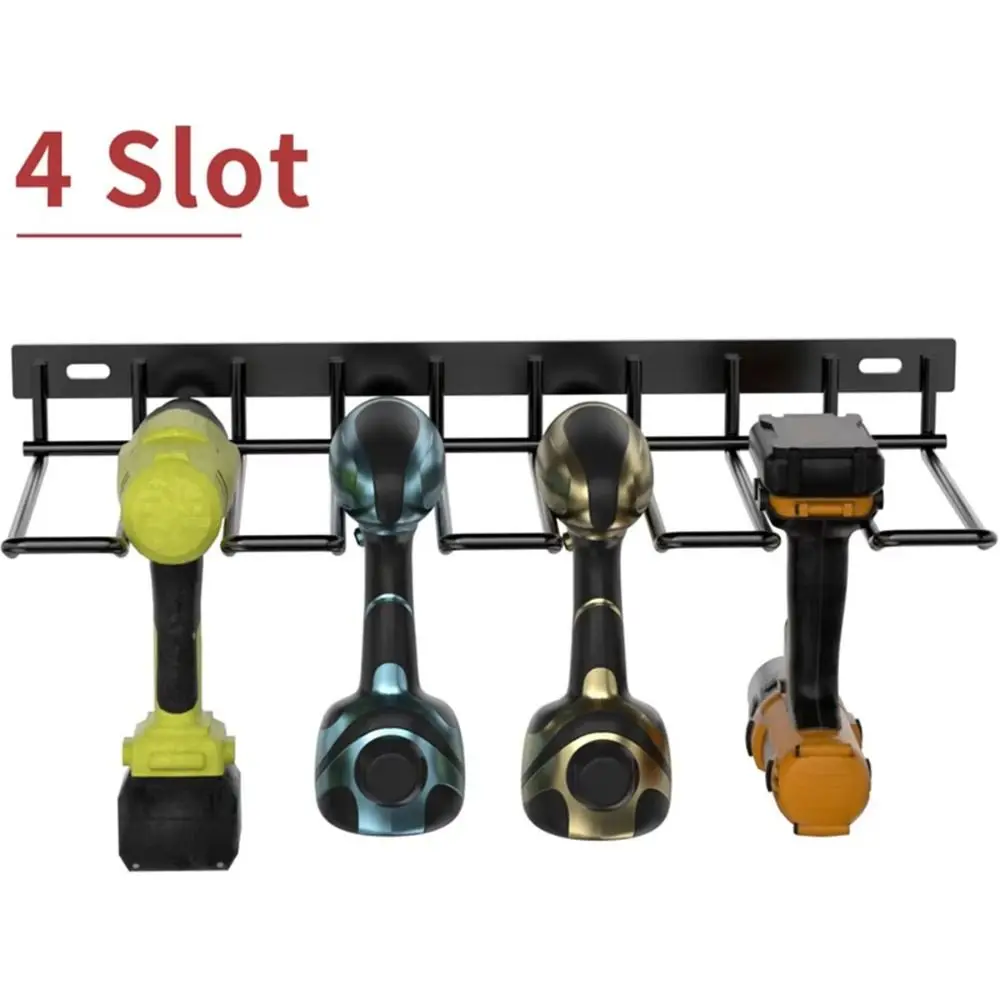 

Iron Hand Power Tool Organizer Rack Black Wall Mounted Floating Tool Shelf Space Saving Heavy Duty Electric Drill Tools Shelf