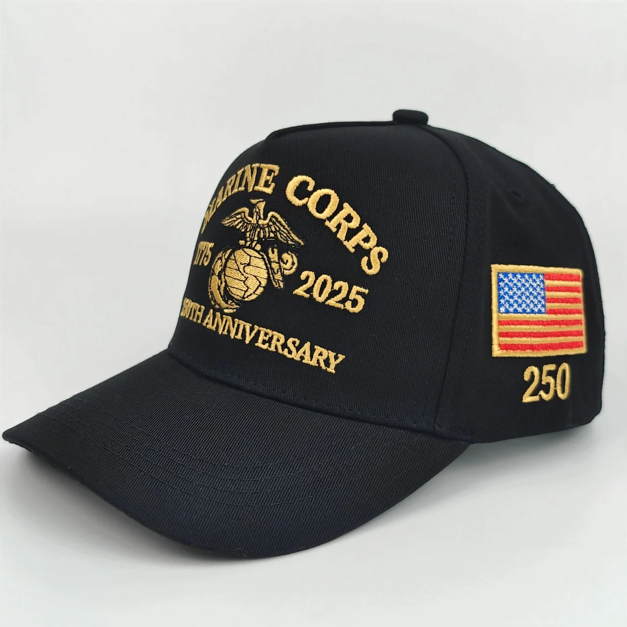 Offizielle Baseballkappe zum 250. Jubiläum des U.S. Marine Corps - Gestrickt mit 1775 - 2025 Logomuster, Verziert mit dem Amerikanischen F – Detail 12