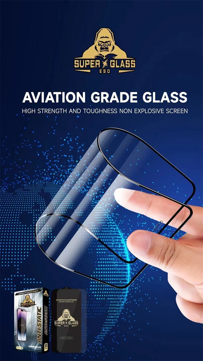 Gorilla Anti-Burst gehärtetes Glas für iPhone 15 Pro 14 13 12 11 Pro Max Displayschutzfolie iPhone X XR XS Max Schutzfolie – Detail 10