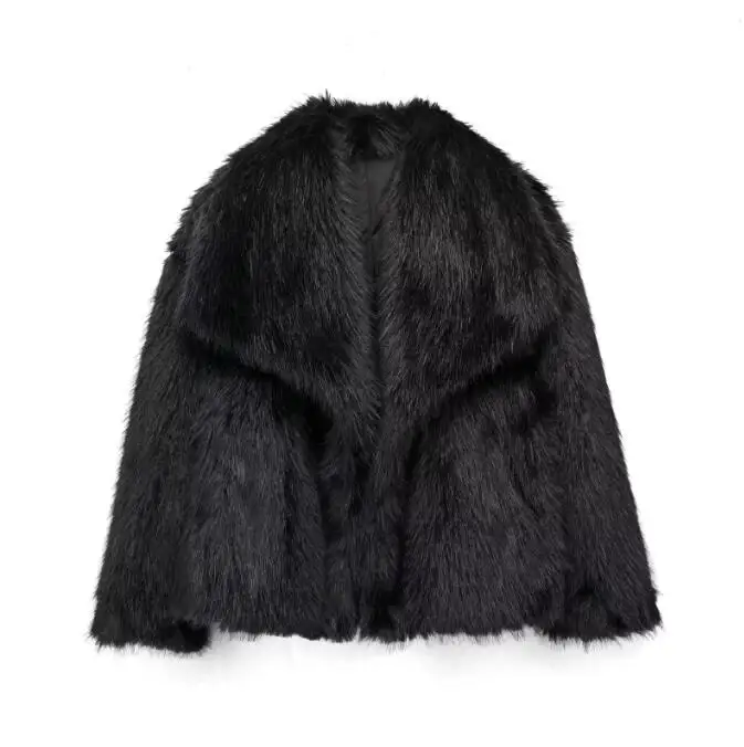 Mulheres casaco de pele do falso nova moda outono inverno alta qualidade fofo curto casaco de pele de raposa do falso senhoras moda topos