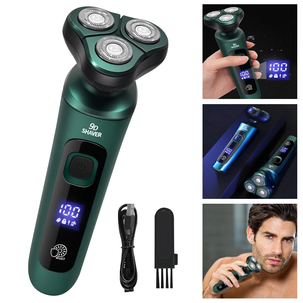 Men Rechargeable Shaver Waterproof Painless Cordless Trimmer Washable Face Beard Trimmer Shaving Face Beard Razor Car Home Razor