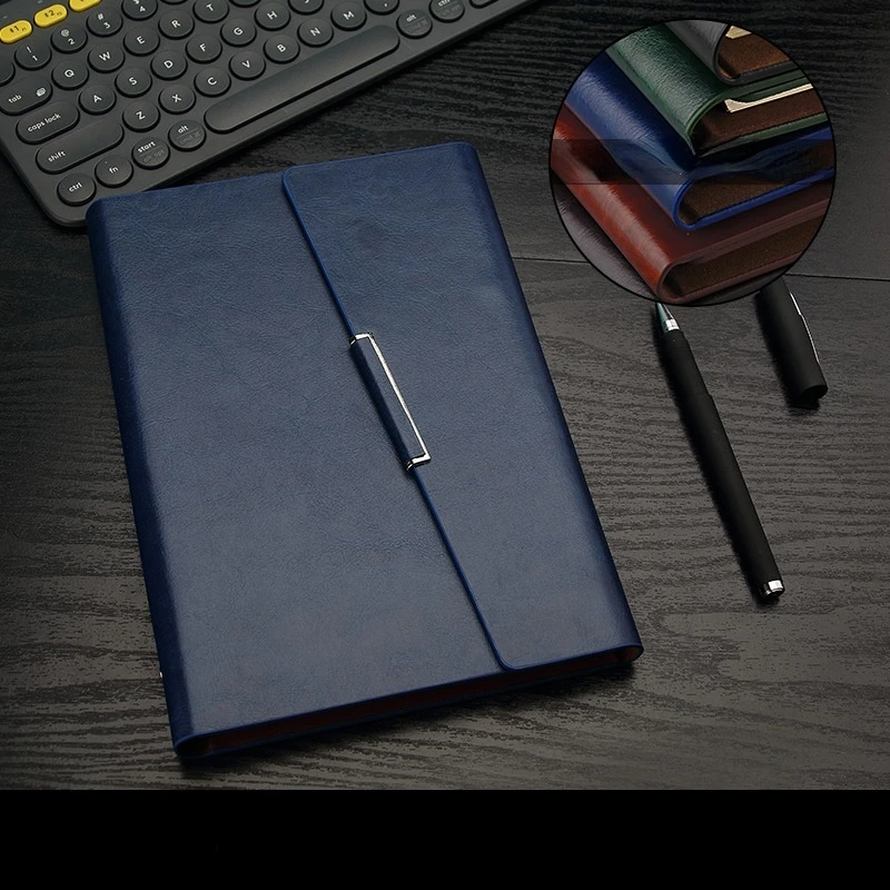 Retro Metal Loose-leaf Notebook Leather Waterproof Notepad Business Office Meeting Record Book Learning Stationery