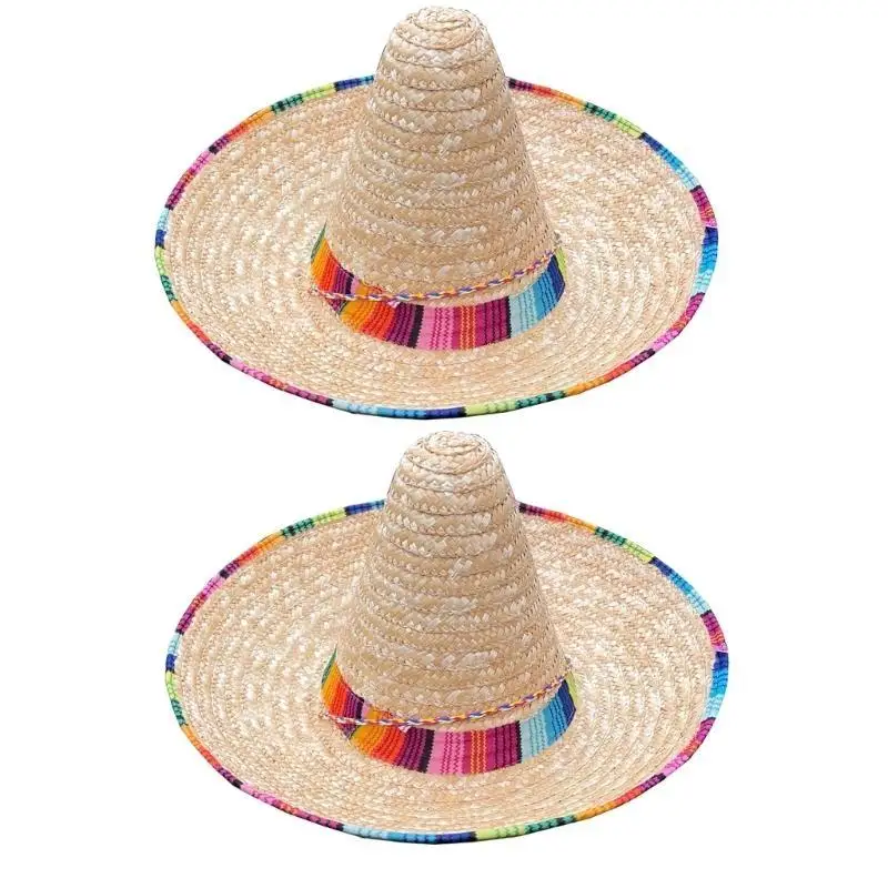 652f Chapeau fièvre mini Mexicains Sombrero Chapeau Paille Sombrero chapeau fête Sombrero