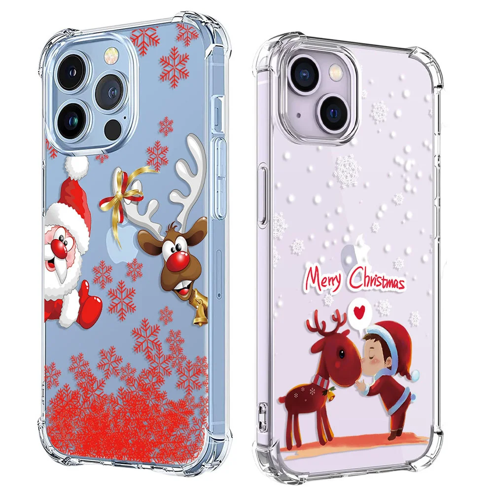 For Samsung Galaxy S8 S9 S10 Lite E S20 S21 S22 S23 FE Plus Ultra M13 A04E A14 A24 A34 A54 Christmas Santa Claus TPU Phone Case