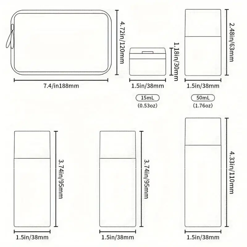 5 Stück/Set feuchtigkeitsspendende Make-up-Spenderflaschen, tragbare Lotionen, Shampoos, Reisen, nachfüllbar, gepresste leere Flaschen