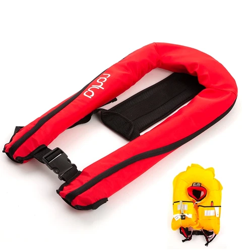Imagen 2 del producto Chaleco de pesca profesional, chaleco salvavidas autoinflable, chaleco Manual para adultos 150N 100N, accesorios para deportes acuáticos, Rafting y navegación