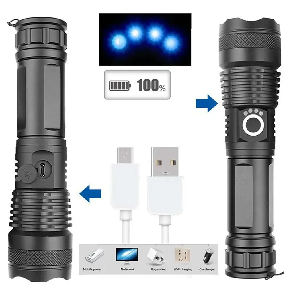 Powerful Super Bright P50 Led Flashlight UCB Rechargeable Torch Waterproof Lamp Large Capacity For Hunting Cycling Climbing
