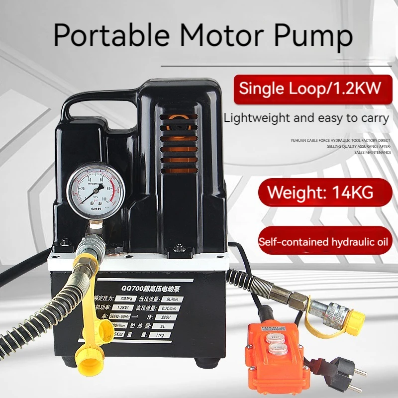 

High Pressure Oil Pump 1.2KW Electric Hydraulic Pump Ultra-Small Portable Hydraulic Oil Pump QQ-700 220V