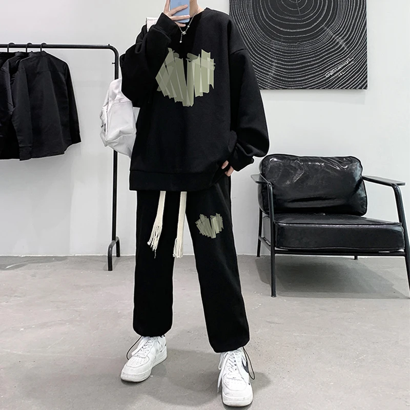 

Cool Street Style Sportswear Set for Men Long Sleeve Hoodie And Pants Autumn Collection Teenage Boys Fashionable And Handsome