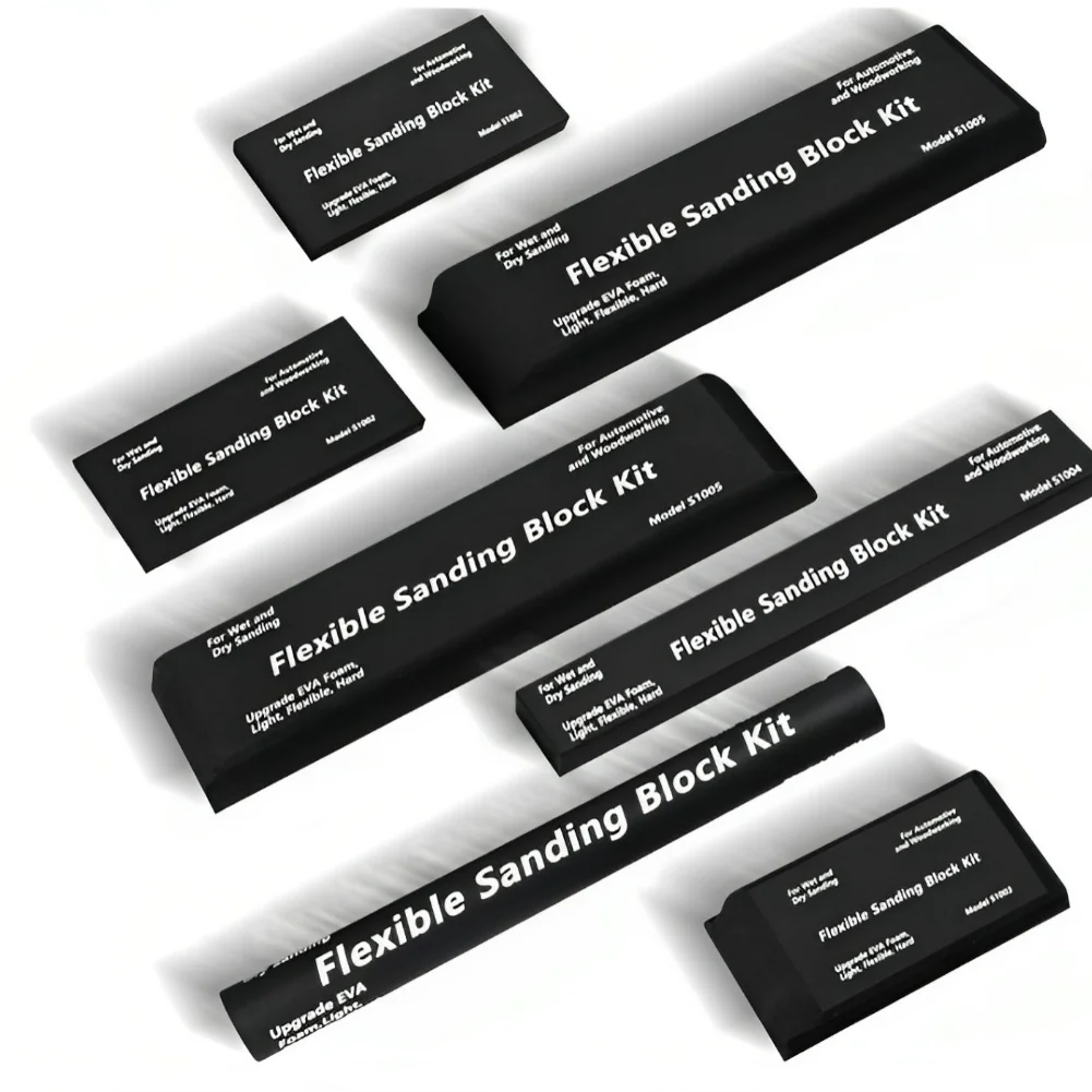 

7PCS Sanding Block Kit Flexible EVA Foam Wet Or Dry Autobody Hand Sanding Blocks Kit For Automotive Car Wood Bodywork