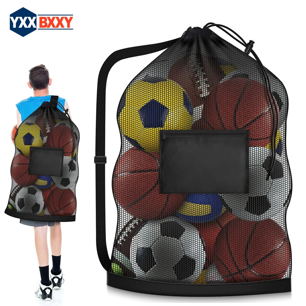 1PCS Heavy Duty Mesh Ball Bag,Basketball Bag for Balls,Ball Bags Mesh for Soccer/Volleyball/Football