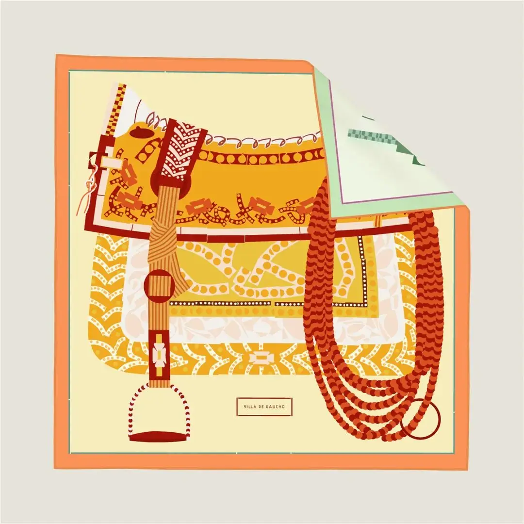 명품 브랜드 디자이너 여성 트윌 실크 스카프 90cm 여성 핸드롤드 엣지 스카프 숄 가방 벨트 액세서리 여성 크리스마스 선물