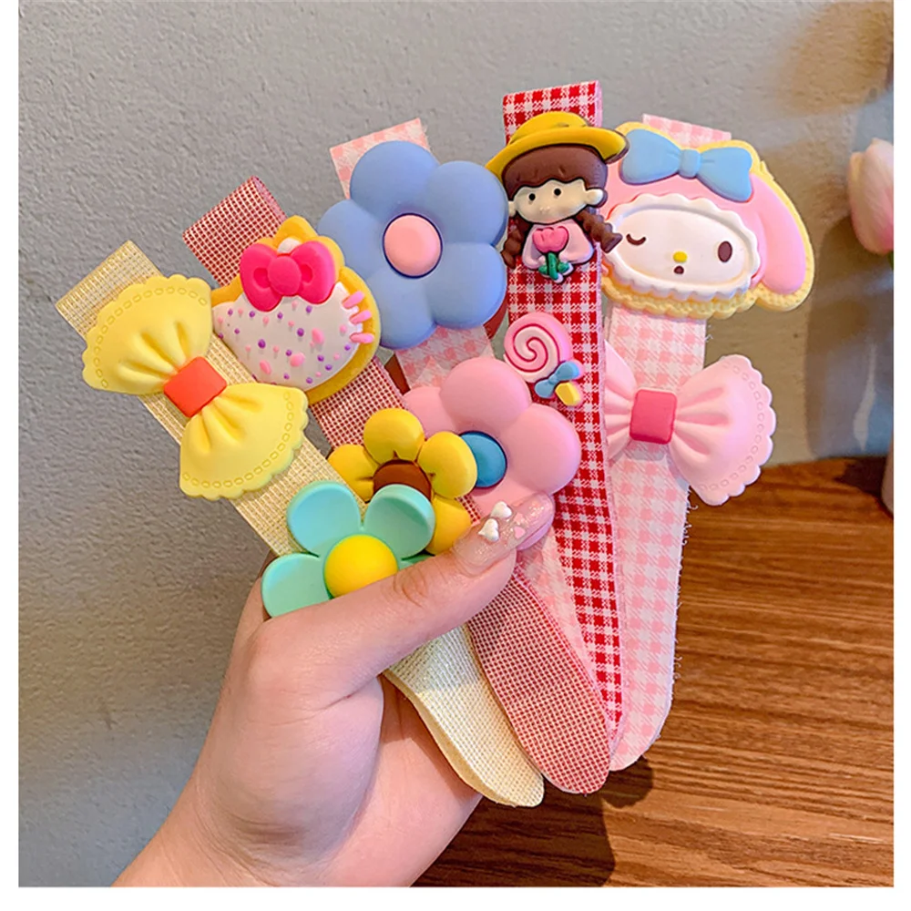 Summer Children Hair Accessories Japan&Korean Sweet Cute Velcro Headband Bangs Broken Hair Artifact Headwear Set Wholesale