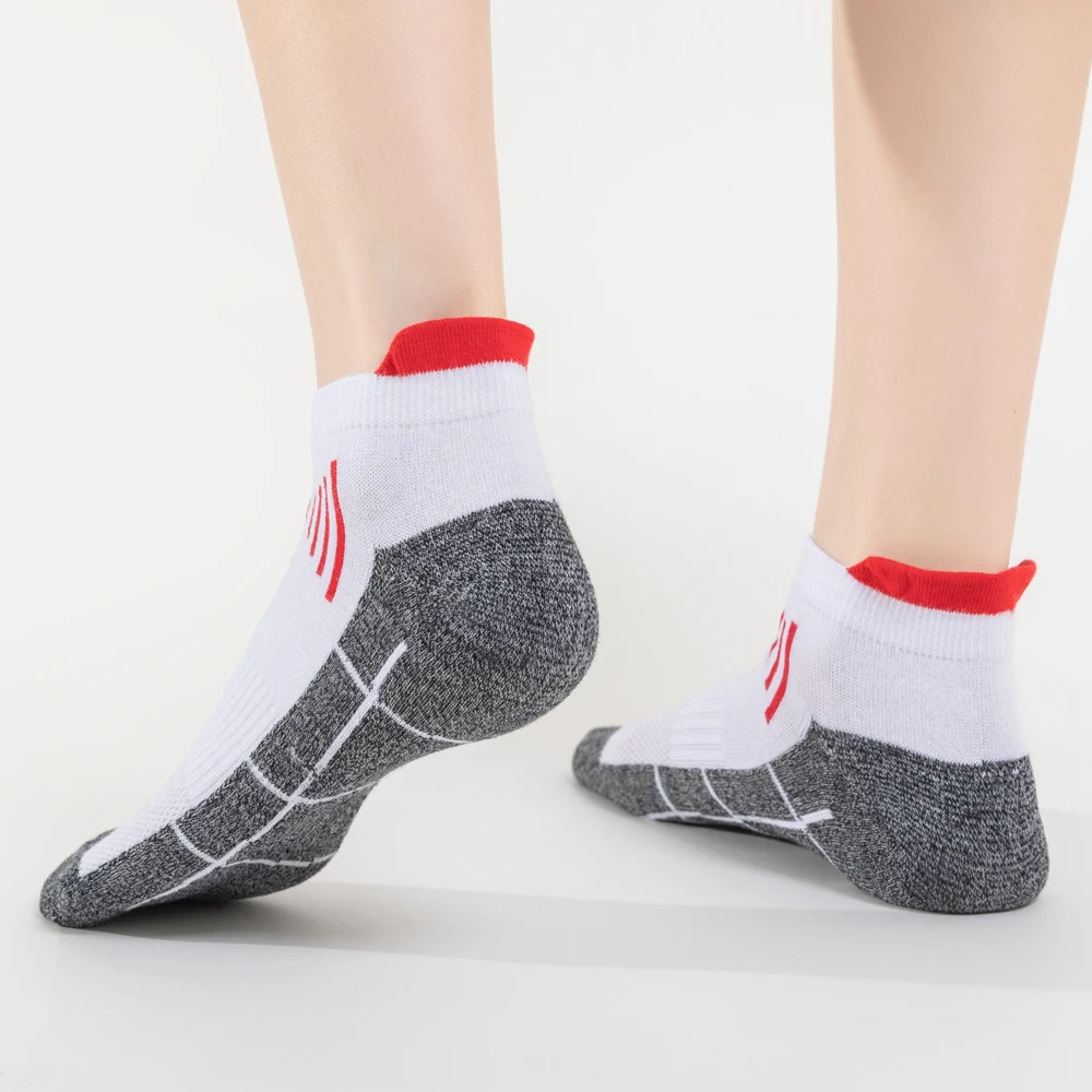 Calcetines deportivos para hombre y mujer, medias cortas con cojín de tobillo, resistentes al desgaste, antideslizantes, informales, para correr y baloncesto, 5 pares por lote