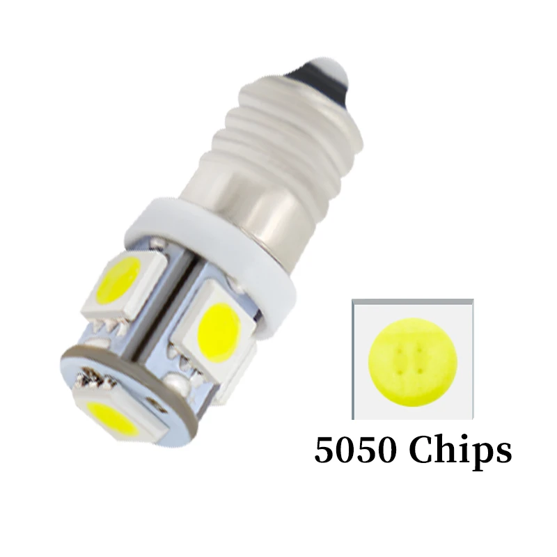 10piece AC E10 3v 6v 9v 12V 24V 5SMD 5050 LED flashlight torch bulbs led flashlight bulb light Head lamp bulb 3000K 6000K