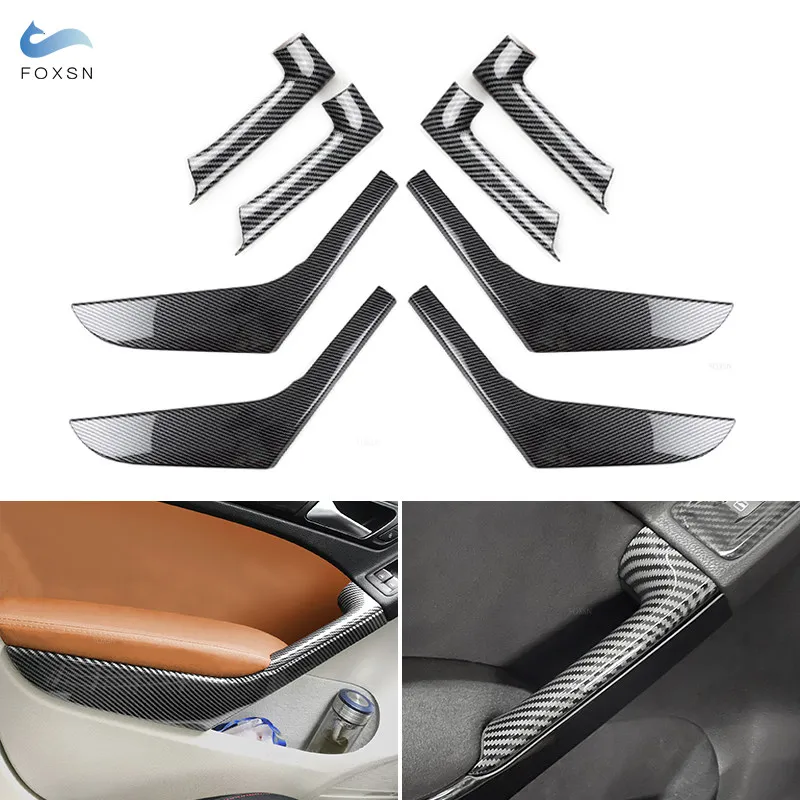 

Car-styling ABS Carbon Fiber Texture 8pcs Interior Door Armrest Pull Handle Cover Trim For VW Golf 6 MK6 2010 2011 2012 2013