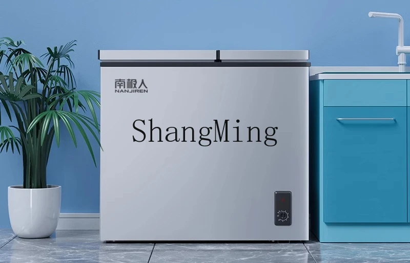 ZYY فريزر بدرجة حرارة مزدوجة منزلية صغيرة بباب مزدوج مجمدة لحفظ الطعام الطازج وموفر للطاقة